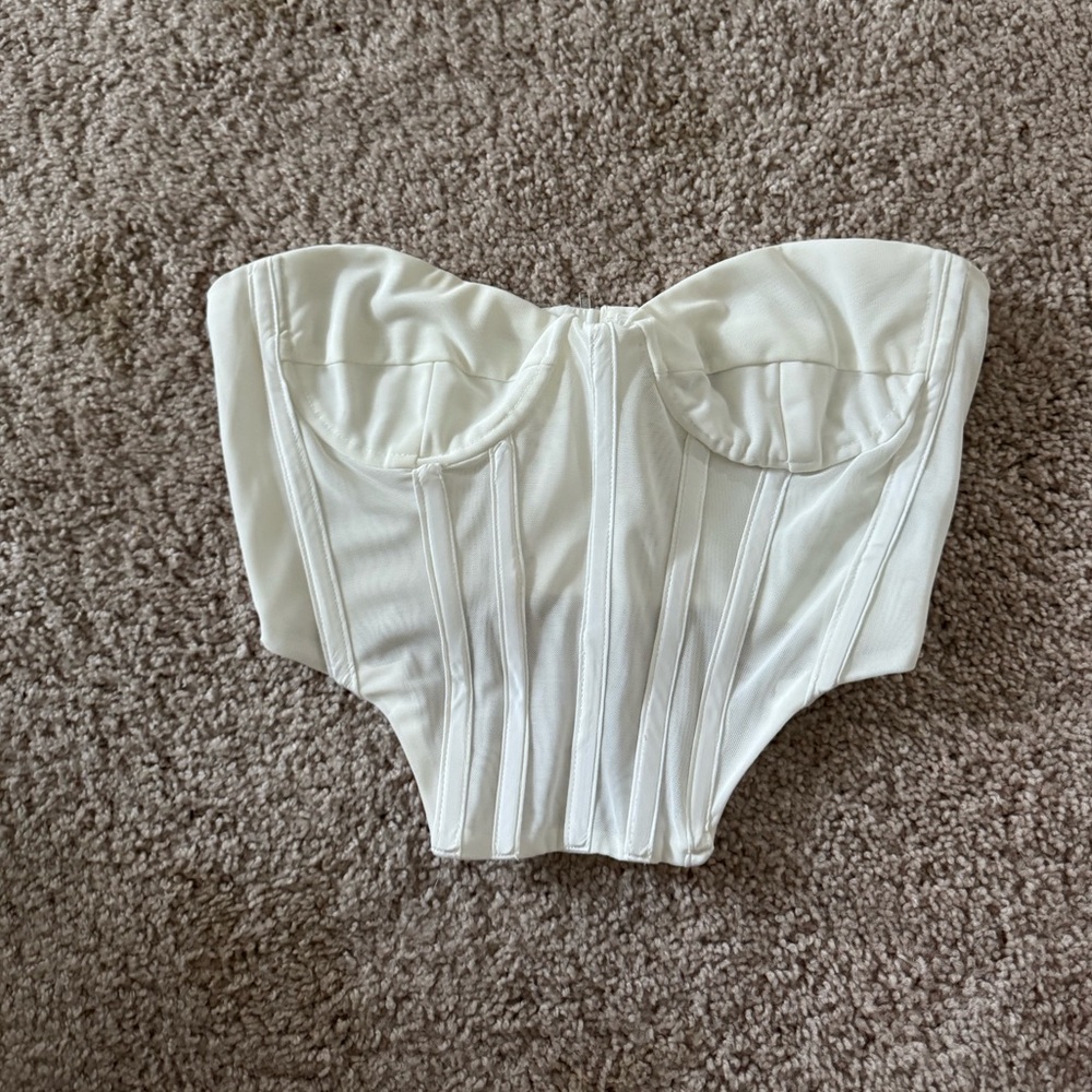 Bardot Ivory Corset Top